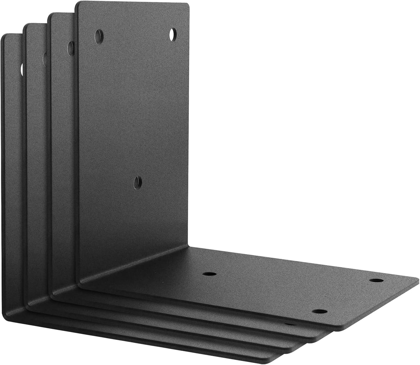 4 Pack 8x6 Corner Angle Brackets for Wood Thickness 1/8" | Heavy Duty 90 Degree L Post Bracket for Wood 6X6 Black