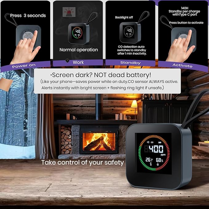 NEXUS SENSUS 3-in-1 Portable Carbon Monoxide Detector - Image 3