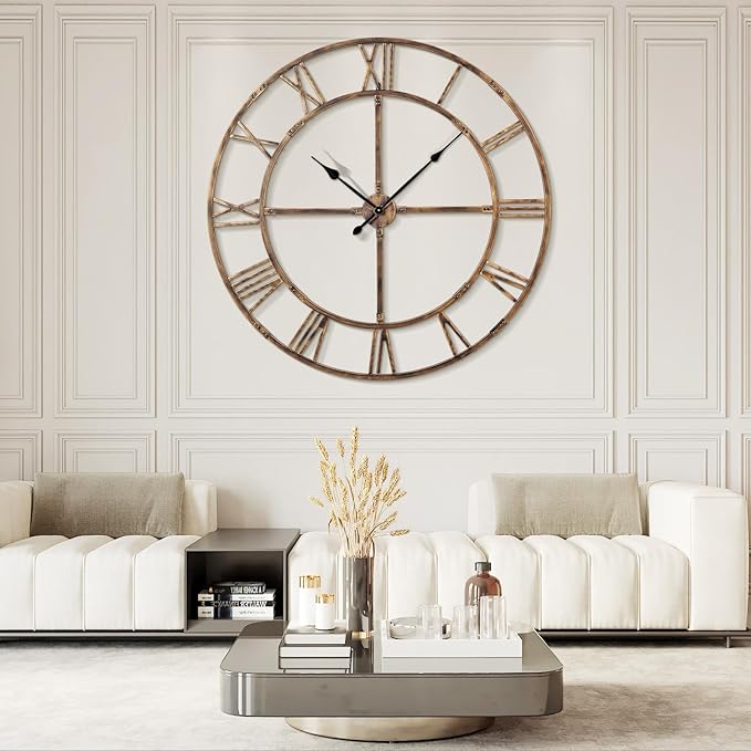 Ohweog Large Wall Clock for Living Room Decor – 60 Inch Silent Non-Ticking by WallClockDecor
