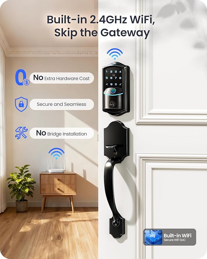Veise VE027-H Built-in Wi-Fi Fingerprint Smart Deadbolt Lock - Image 2