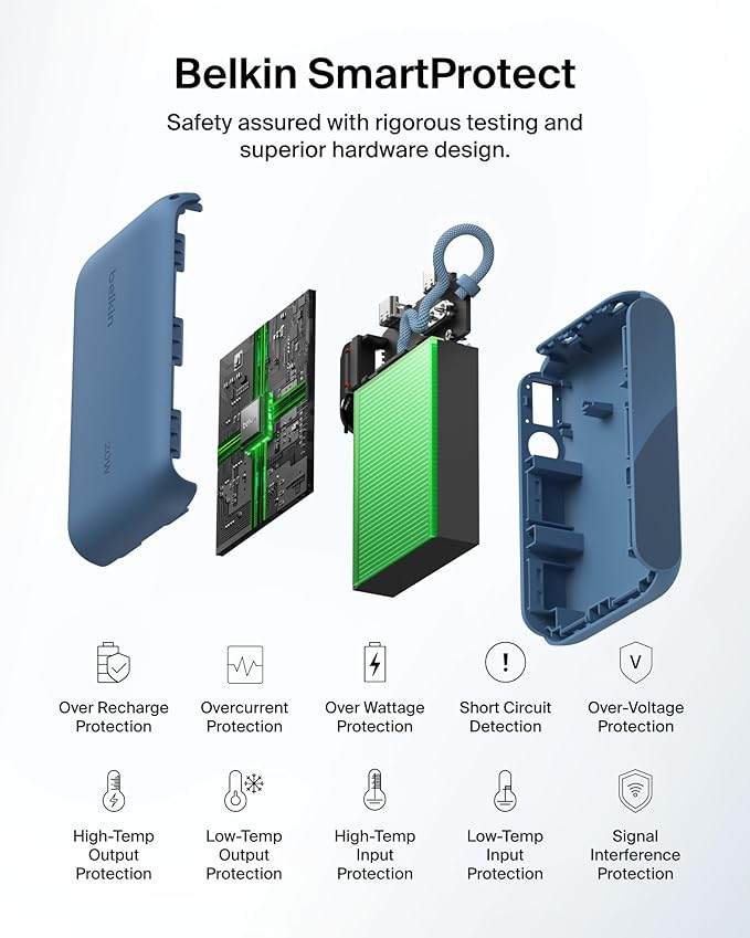 Belkin Portable Charger, Slim USB-C Power Bank 10, 000mAh w/ 2 USB-C Ports - Image 6