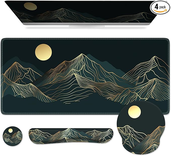 iCasso Large Mouse Pad, 4in1 XXL Mousepad + Keyboard Wrist Rest+Mouse Wrist by iCasso