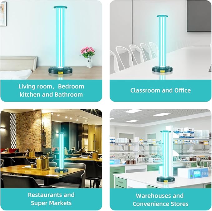 JTAPURE 100W UV Light with Ozone, 3-Gear Timer & Remote Control, Home - Image 4