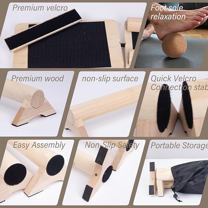 40-Inch Wooden Balance Beam Set, Two 20-Inch Connectable Sections, Natural - Image 5