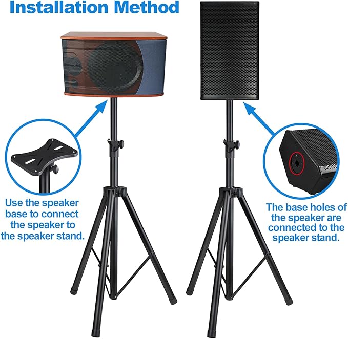 Howonder Speakers Stands, PA Speaker Stand, Speaker Tripod Stand, Adjustable - Image 4