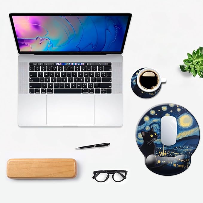 Ergonomic Mouse Pad with Wrist Support, Mouse Pad with Wrist Rest and Coaster - Image 7