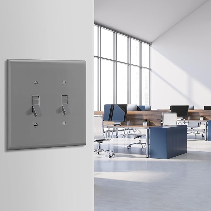 ENERLITES Double Light Switch Wall Plate, Toggle Switch Plate, Gloss Finish - Image 8