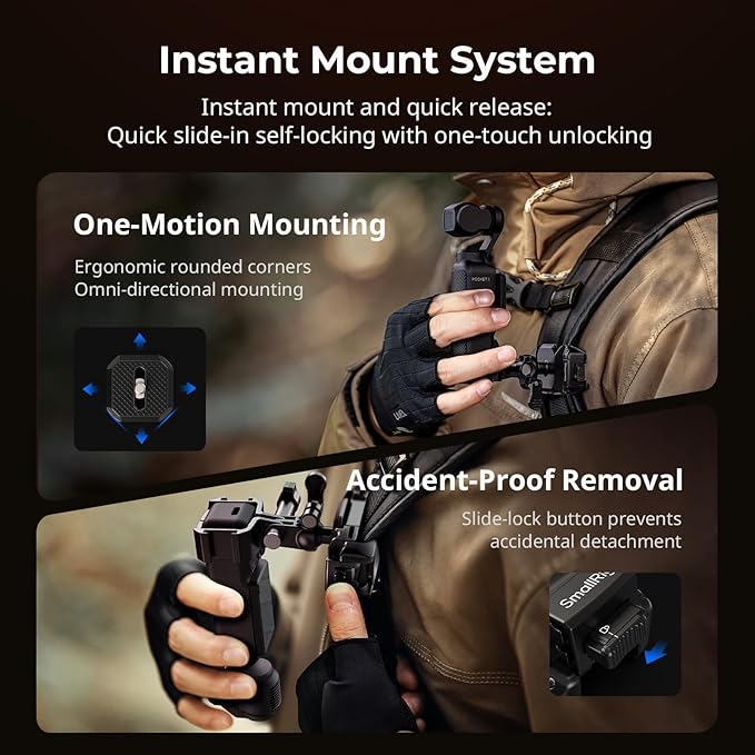 SMALLRIG Universal Three-in-One Camera Clip Kit, Quick Release System, Backpack - Image 3