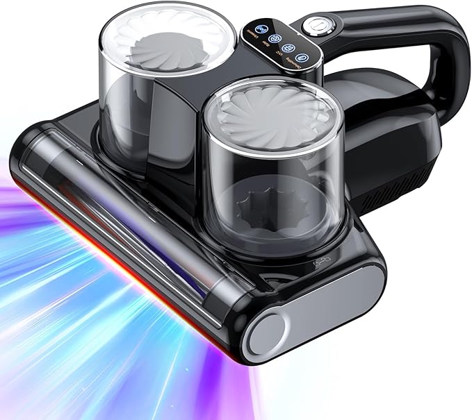 Mattress Vacuum Bed Vacuum Cleaner 16Kpa Suction 253.7nm UV-C Light, 140°F by Focusonhomelifeandhealth