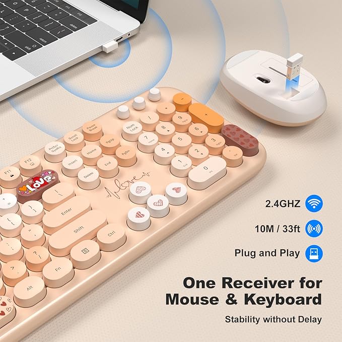 MOFII Wireless Keyboard and Mouse Combo, Full Size 2.4G Plug and Play - Image 2