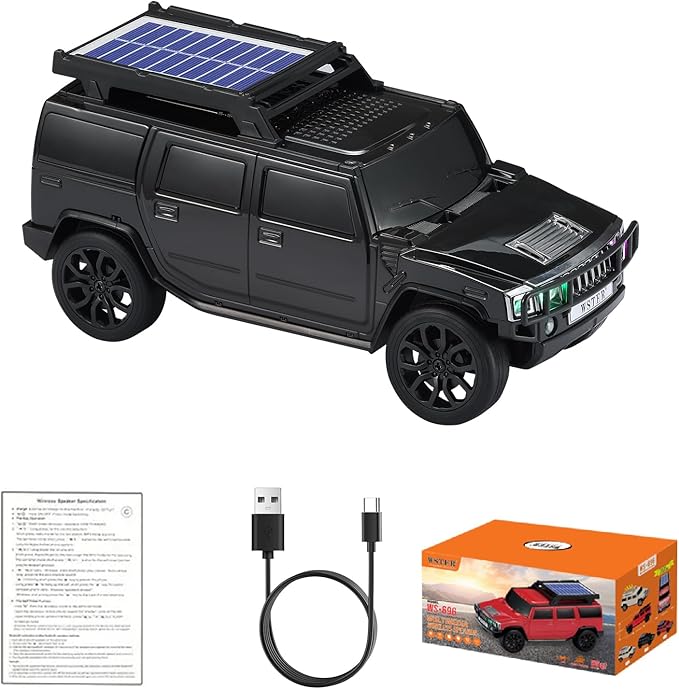 WSTER WS-696 Solar Bluetooth Replica Speaker – Portable Modern Off-Road Car by WSTER