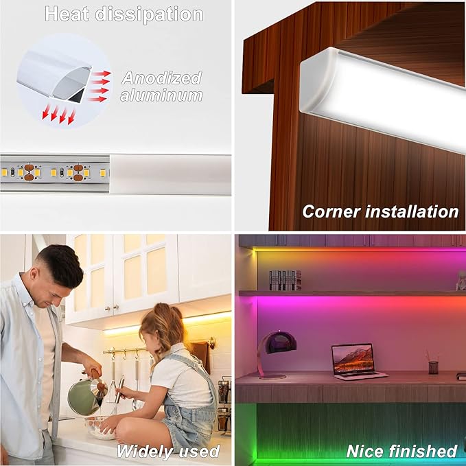 VST 10pack 3.3ft LED Channel, V Shape Led Diffuser Channel, LED Aluminum - Image 7