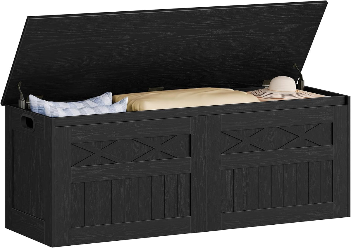 hzuaneri 47 inches rustic storage chest and bench, main product view