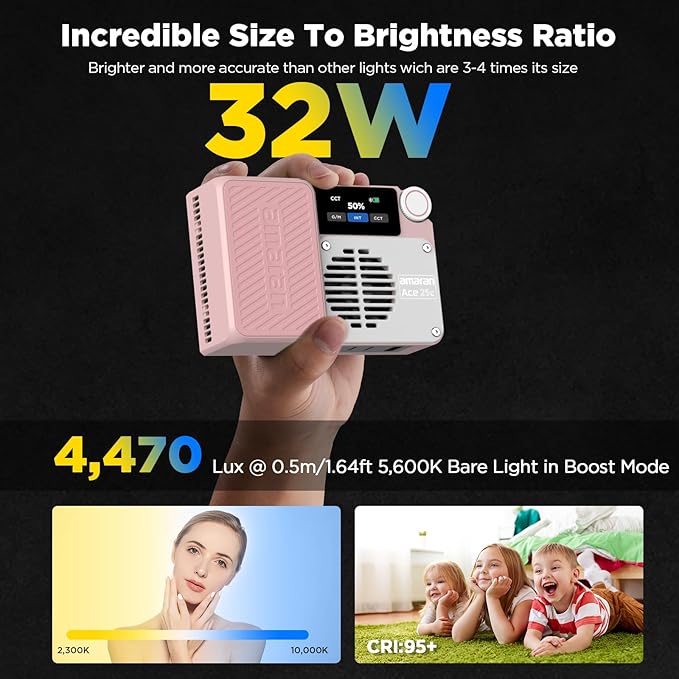 Amaran Ace 25c Pocket RGBWW LED Light, Boost Mode Up to 32W, Full-Color Mini - Image 2