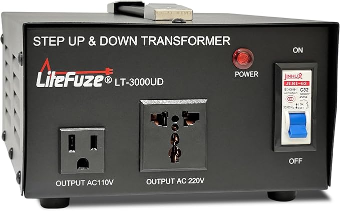 LiteFuze 3000 Watt Voltage Converter Transformer Step Up/Down - 110v to 220v / by LiteFuzeBrand
