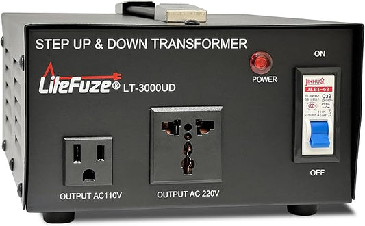 LiteFuze 3000 Watt Voltage Converter Transformer Step Up/Down - 110v to 220v / by LiteFuzeBrand