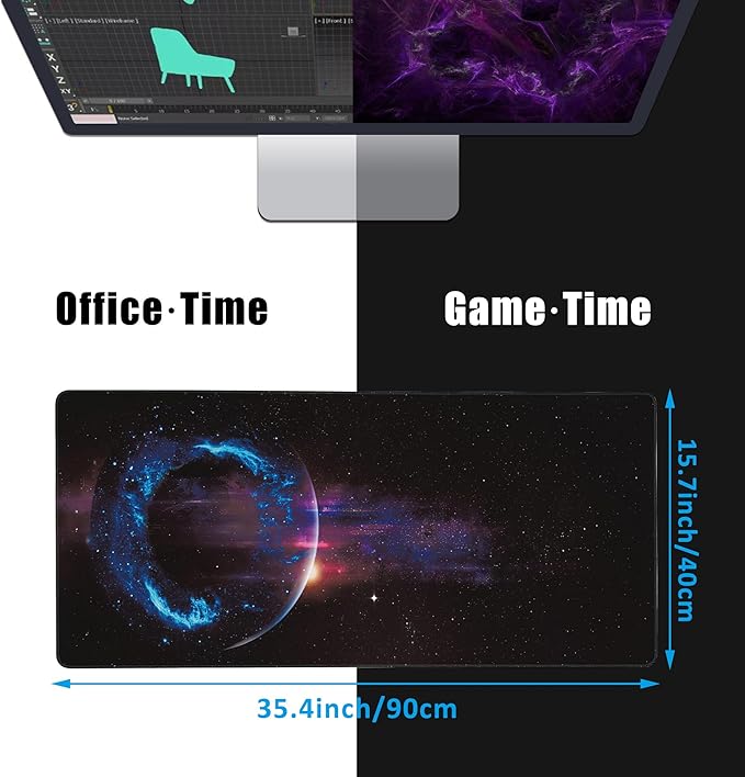 EOBKLAX Mouse Pad, Abstract Space Desk Mat - Image 2