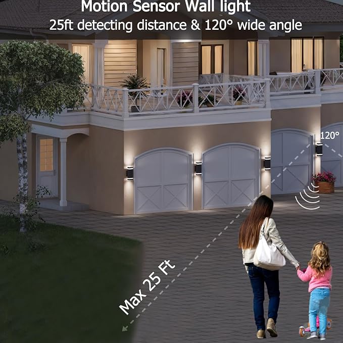 rosykite Motion Sensor Outdoor Wall Lights, Dusk to Dawn Exterior Light Fixtures - Image 5