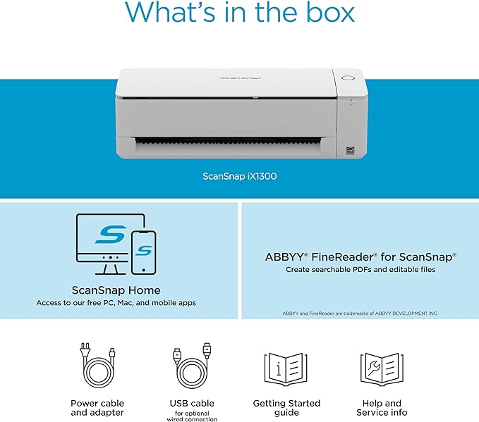 ScanSnap iX1300 Compact Wireless or USB Double-Sided Color Document, Photo & - Image 6