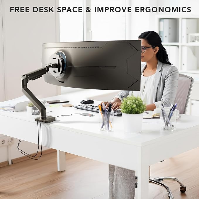 Mount-It! Proflex Series Heavy-Duty Monitor Desk Mount, Fits 17–49” Ultrawide - Image 4
