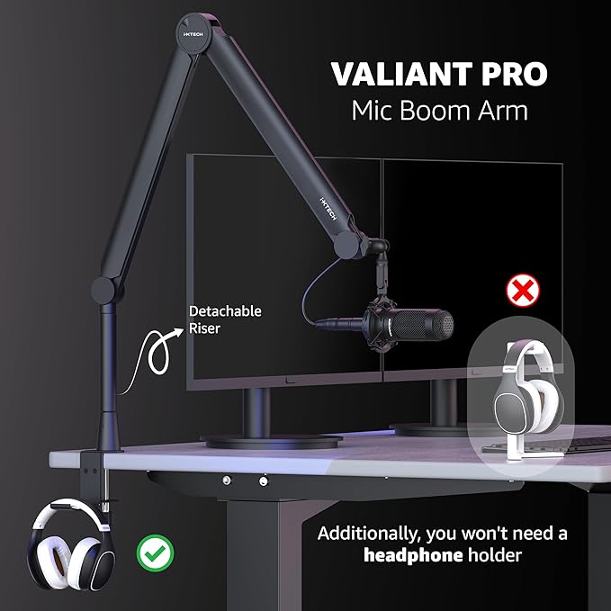 IXTECH Mic Arm Boom Arm 360° Rotatable Microphone Boom Arm Mic Boom Arm - Image 5