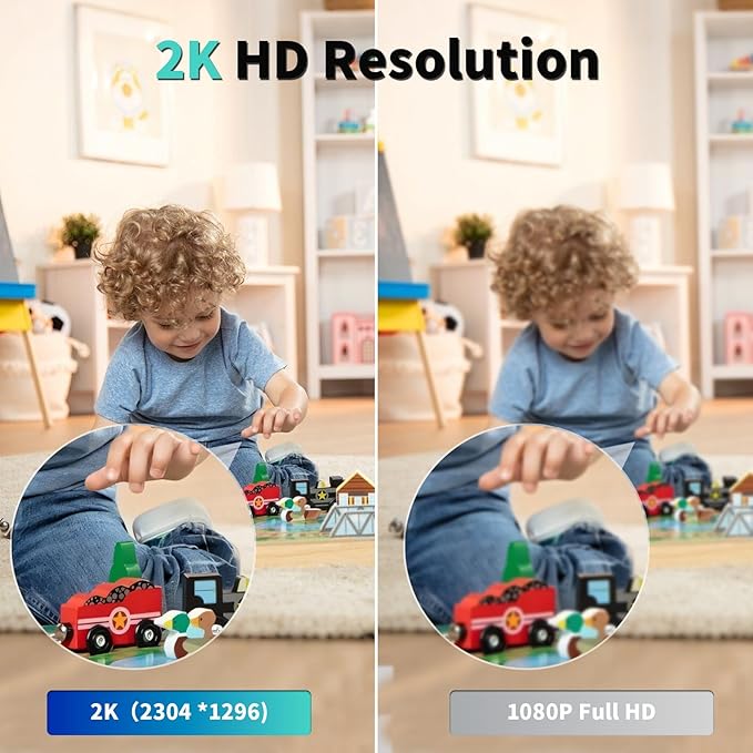 Security Camera, 2K HD Indoor Security Camera, 360 Degree Pan/Tilt Pet Camera - Image 3