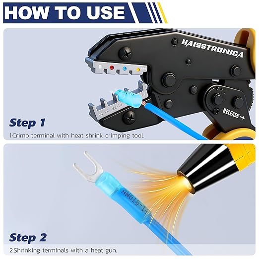haisstronica 200PCS Heat Shrink Fork Spade Connectors #8 Waterproof Marine - Image 5