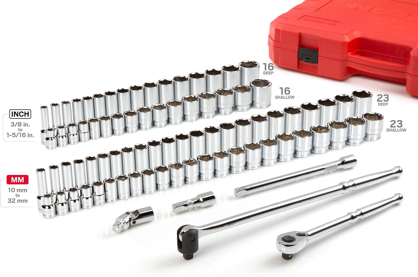 TEKTON 1/2 Inch Drive 6-Point Socket Ratchet Set, 83-Piece | SKT25302