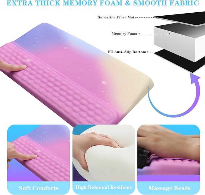 Computer Keyboard Stand with Wrist Rest, Ergonomic Tilted Keyboard Holder - Image 5