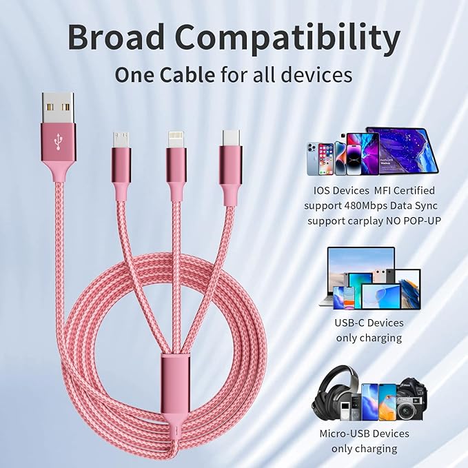 Multi Charging Cable, 3 in 1 Charging Cable - Image 6