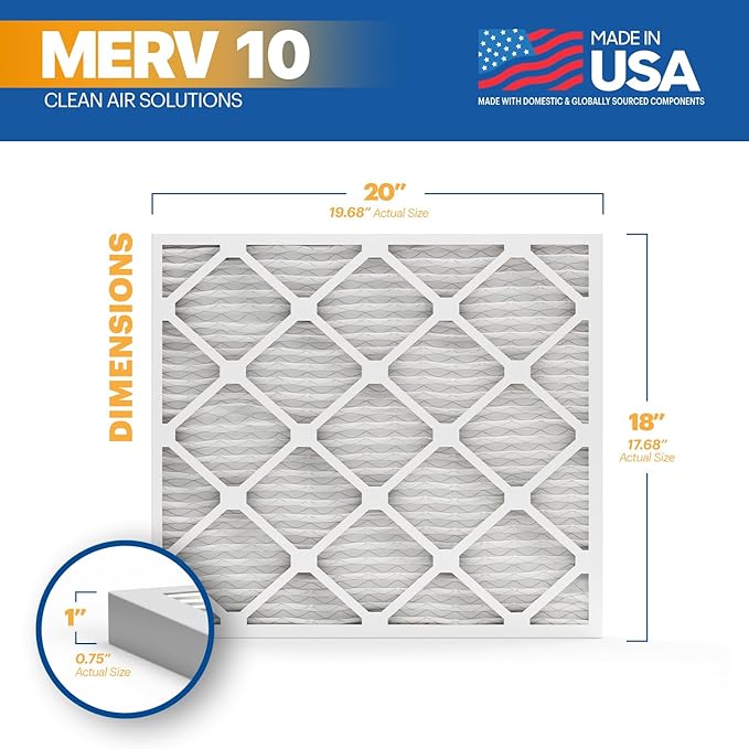 BNX TruFilter 18x20x1 MERV 10 AC Furnace Air Filter - Image 2