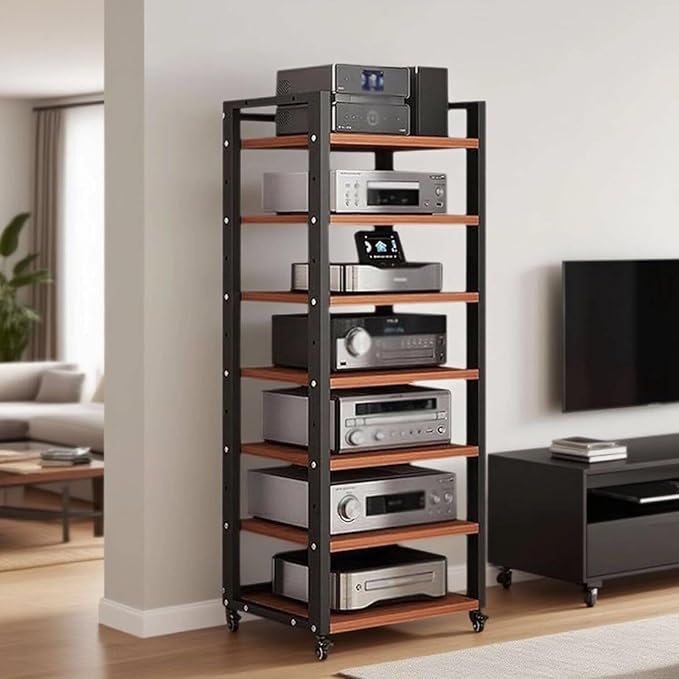 Dernoing 7 Tier Audio Rack Tower, CD Record Player Stereo Receiver AV Equipment by Dernoing