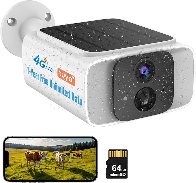 Kweiugfi 4G LTE Cellular Security Cameras Outdoor Wireless, 365-Day Unlimited by CellularSolarSecurityCame