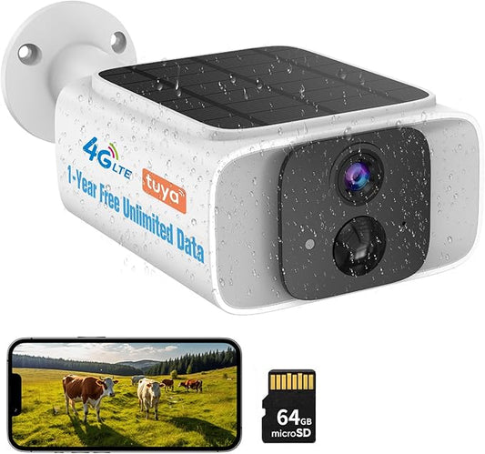 Kweiugfi 4G LTE Cellular Security Cameras Outdoor Wireless, 365-Day Unlimited by CellularSolarSecurityCame
