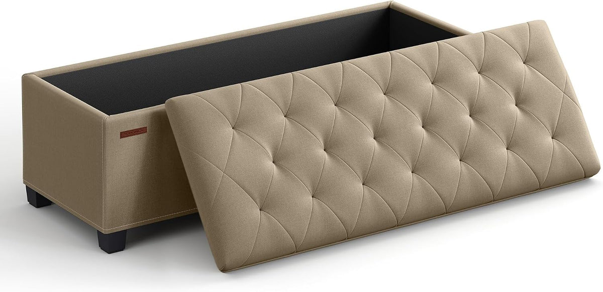 songmics storage ottoman bench, foot rest with legs, main product view