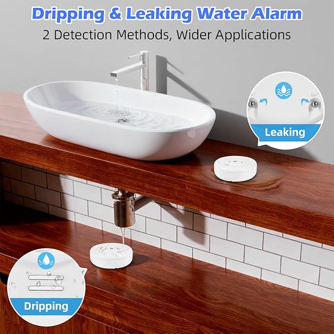 5 Pack Water Leak Detectors for Home, 100 dB Water Sensor Alarm Leak Detector - Image 3