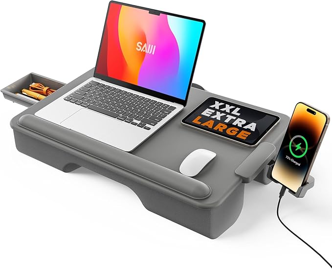 SAIJI Lap Desk with Cushion, Computer Laptop Stand, Lap Laptop Table, Built-in by SAIJI