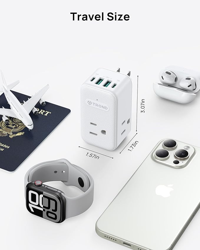 TROND Outlet Extender with 360 Rotating Plug, 3 AC Outlet Splitter with 2 PD - Image 2