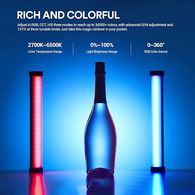 Godox TL30 RGB Tube Light, CRI 97+ TLCI 99+ Handheld Full Color LED Video Light - Image 2