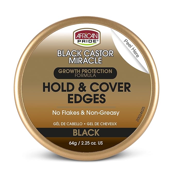 African Pride Black Castor Miracle Hold & Cover Edges Hair Gel by AfricanPride