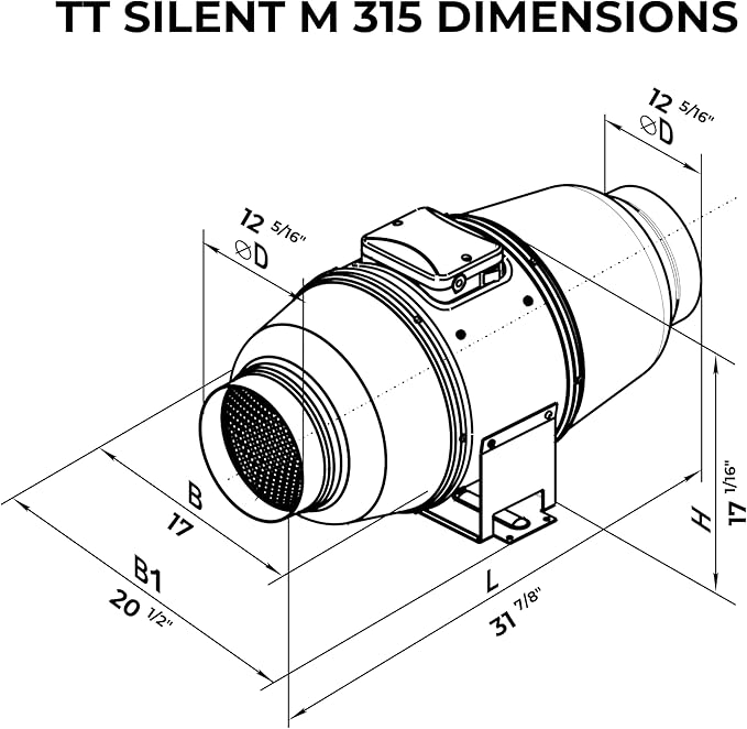 VENTS-US TT Silent M 315 Inline Duct Fan - Image 4