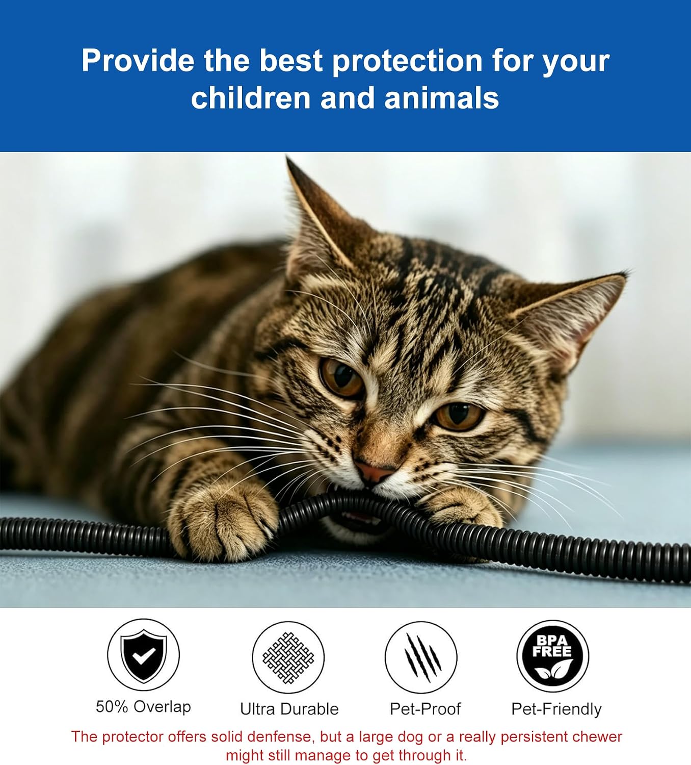 3/5" Wire Loom,Cable Sleeve for Cats, Dogs, Rabbits (3/5" x20 FT - Black) | Open slit,100% new Polypropylene,-22°F to 257°F,cord protectors from pets no chew,wire covers