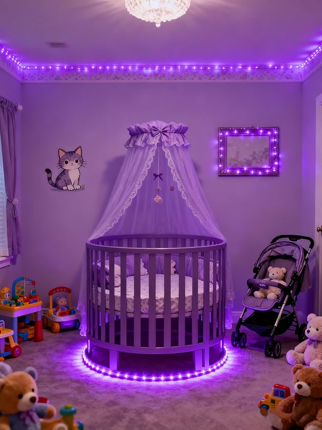 Aalnfe Purple Led Lights Strip Indoor Rope Lights Easy DIY Cuttable Strip Lights - Image 8
