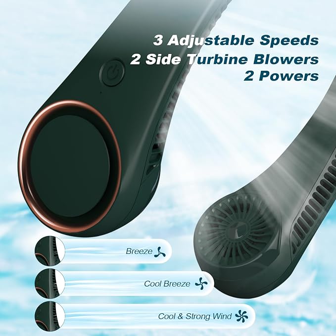 CIVPOWER Neck Fan: Portable Personal Neck Cooling Rechargeable Bladeless Fan - Image 3