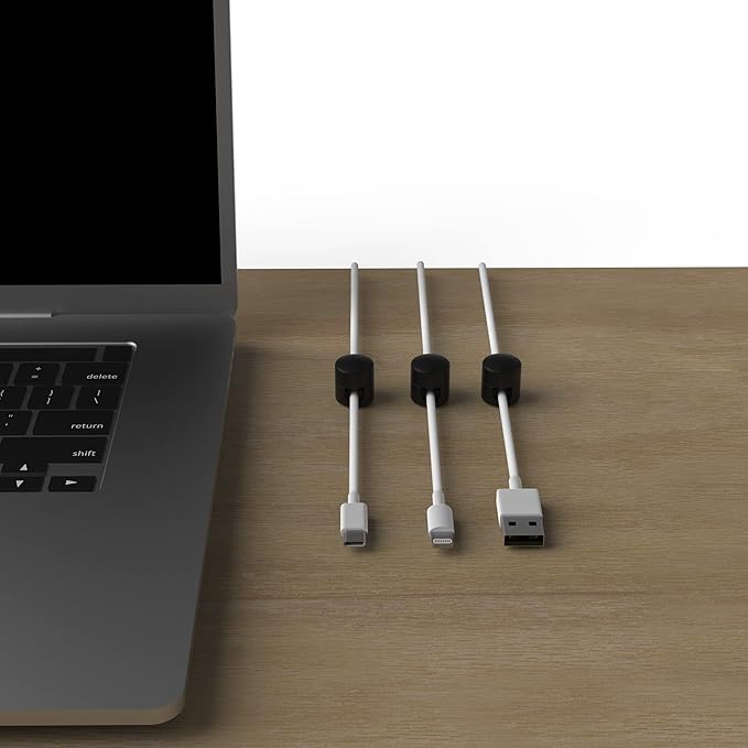 ICONIT Cable Anchors for Desk Organization Black | Premium Aluminum Cord - Image 7