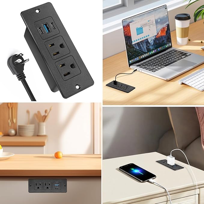 Recessed Power Strip USB, 20W Fast Charging Furniture Outlet - Image 7