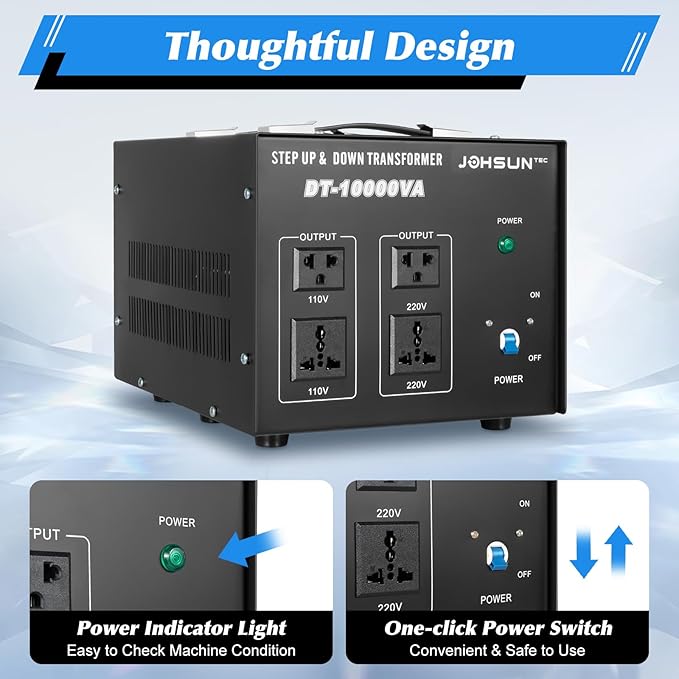 8000W/10000W Voltage Converter Transformer Step Up/Down 110V/220V Heavy Duty - Image 3