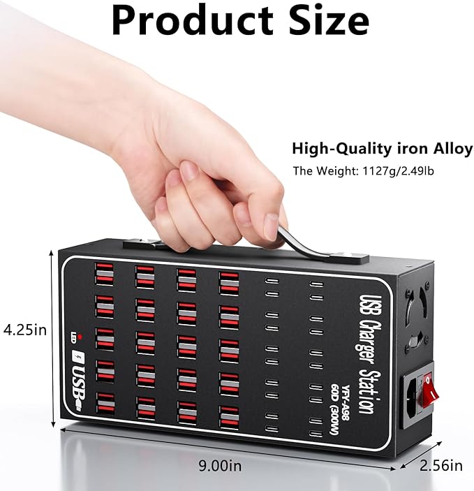 300W USB Charging Station, 60 Port USB C Charger Block, USB Charger hub - Image 5