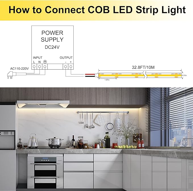 Pandery LED Strip Lights 32.8FT, Dimmable cob led Strip - Image 3