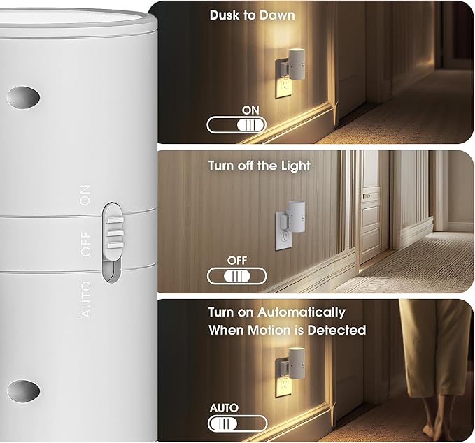 Briignite Motion Sensor Night Light, Motion Activated Plug in Night Lights - Image 4